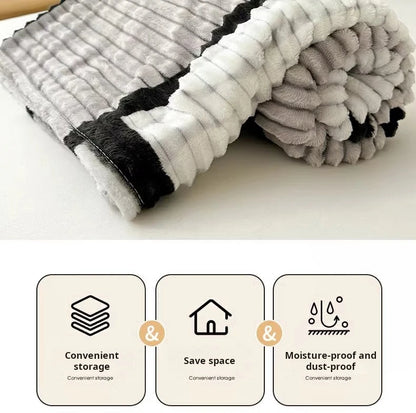 Lightweight Luxurious Warm Sleeping Plaid Milk Down Thin Blanket Multi Color Spring Summer Suitable For Sofas Bedrooms Blankets