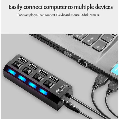 4/7 Port Multi USB Power Adapter USB 3.0 Splitter Hub USB Hub 2.0 USB Multiple Expander Switch Cable Hub Docking Stations