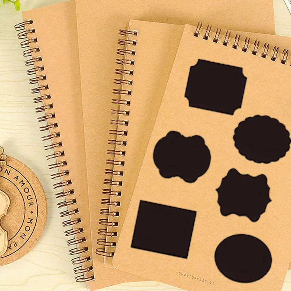 500PCS Creative Black Label Stickers Waterproof Irregular Phone Cases Book Storage Name Stickers