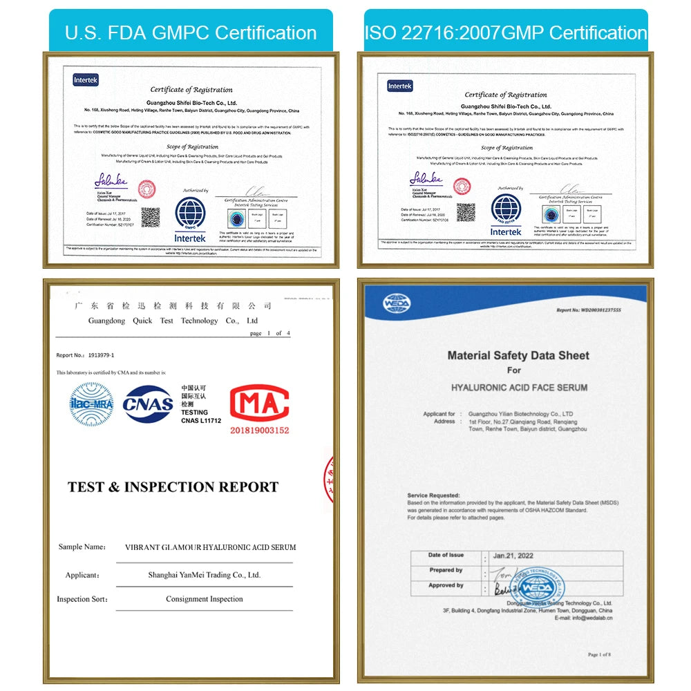 VIBRANT GLAMOR Hyaluronic Acid Facial Serum  Skin Care 10PCS