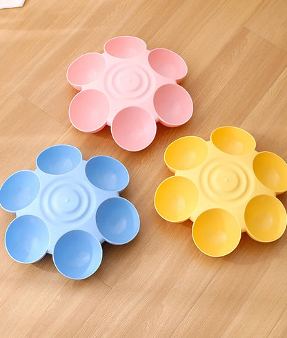 Six-in-one Dog Bowl Puppy Slow feeder Dog Bowl Cat Water Bottle flower-shaped cat Water feeding bowl Healthy Eating plate Pet ac