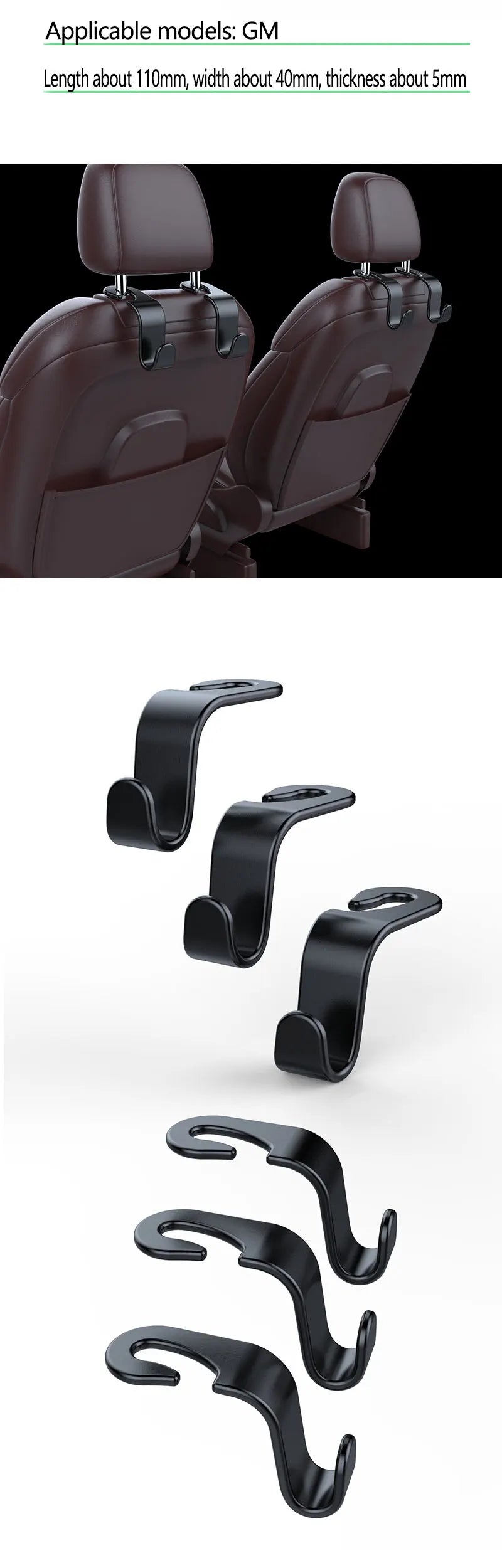 Seat Back Headrest Purse Hanging Hook Car Hanger Storage Baby Accessories Round Head Shape Car Hook