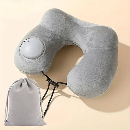 U-shaped Inflatable Travel Pillows Portable Air Pillow Neck Support Cushion Comfortable Sleeping Pillow Press To Inflate Pillow