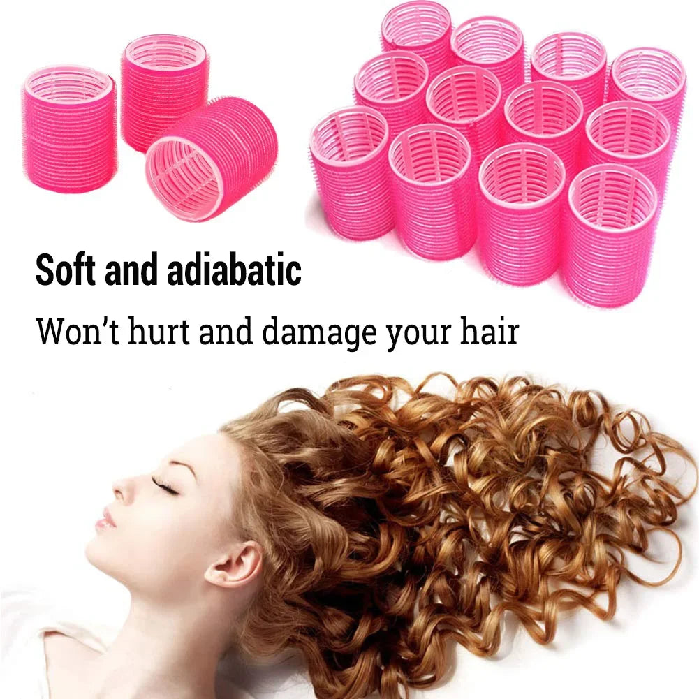 Hair Rollers Self Grip Hook Hair Curlers Heatless Hairs Roller Salon Hairs Dressing Curlers Jumbo Size Sticky Hair Styling Tools