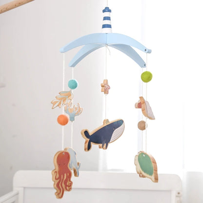 Newborn Baby Rattles Toys 0-12 Months Soft Felt Whale Bed Bell Infant Mobile Crib Hanging Musical Carousel Toy Boys Girls Gift