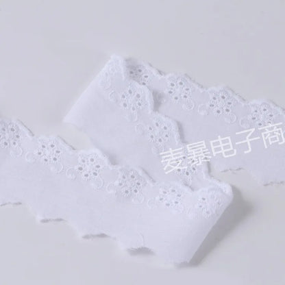 Beige White Floral Embroidery Cotton Lace Ribbon DIY Apparel Sewing & Fabric Handmade Crafts Material Lace Tape