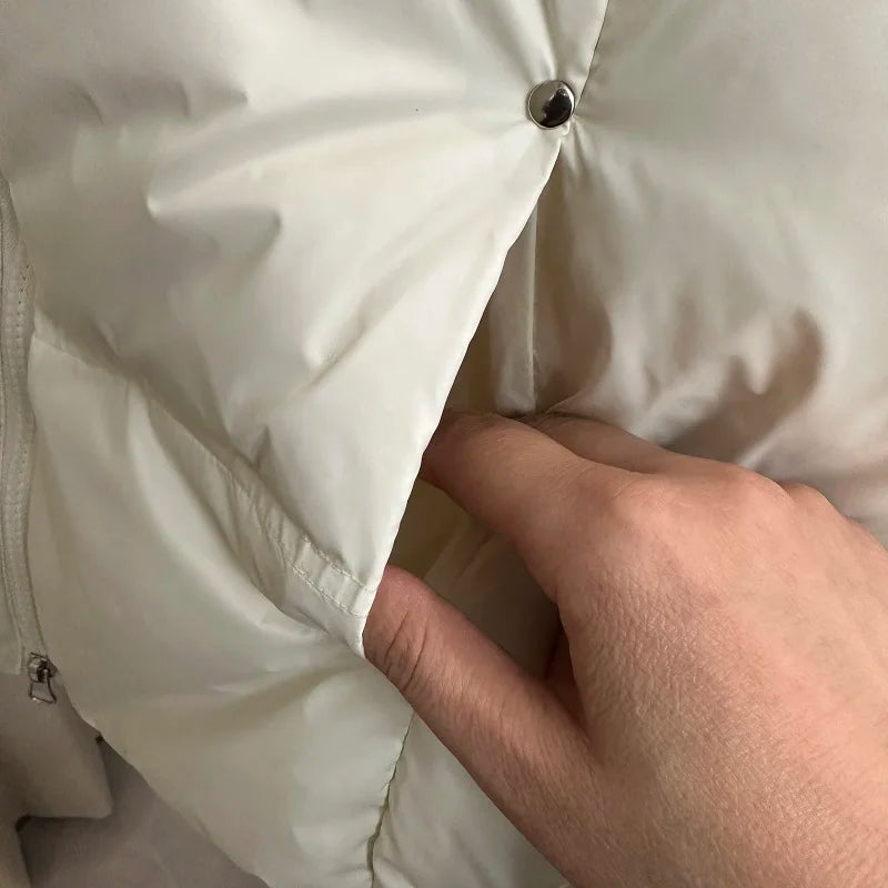 Down Jacket Women Sleeveless 2024 New Down Vest Female Standing Collar Short Coat Loose White Down Jacket Vest Small European