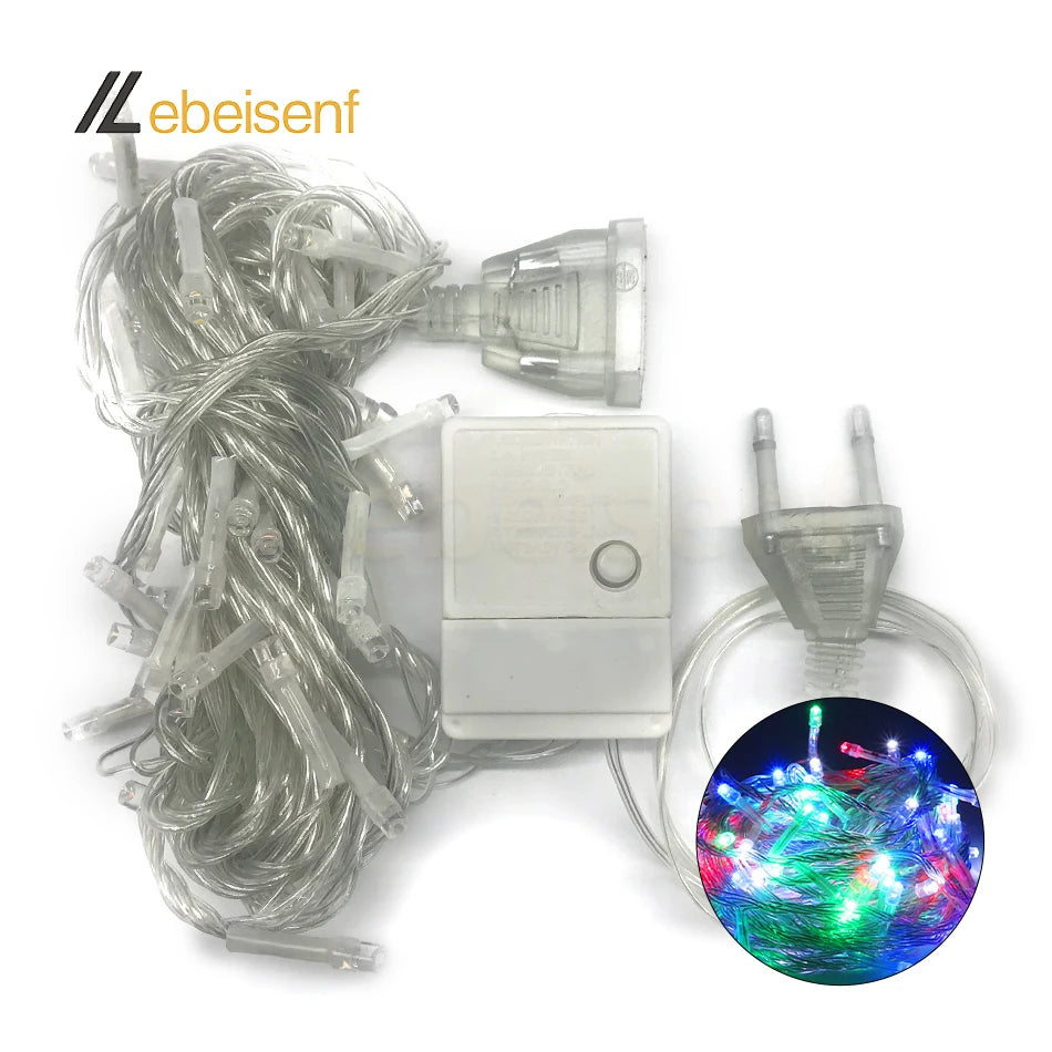 LED String Light 5/10M 50/100LEDs AC 220V EU Plug Indoor Outdoor Decor Wedding Party Christmas Tree Home Garden Patio Decoration