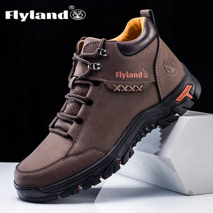 FLYLAND Fashionable  Ankle Boots Men Casual Sneakers Work Office Shoes