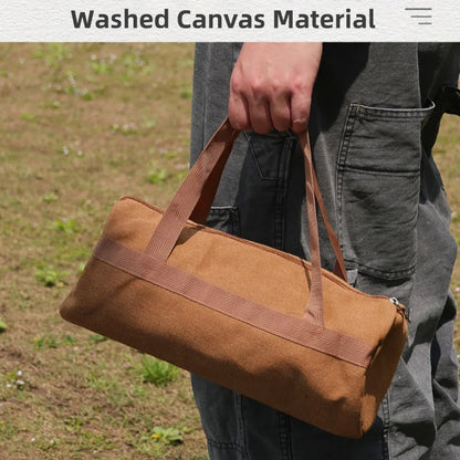 Camping Tools Storage Bag Large Capacity Cylinder Tent Stake Bag Lightweight Tent Peg Ground Nail Holder Bag for Outdoor Camping