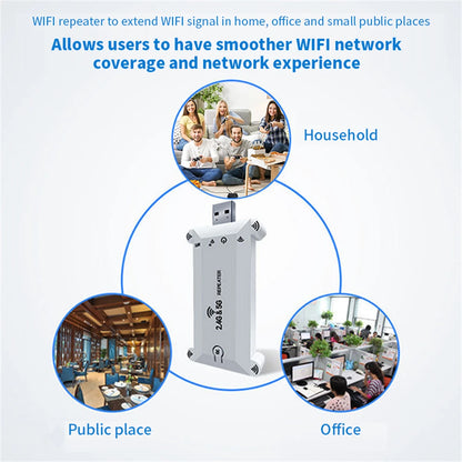 1200Mbps Wifi Extender USB Portable Wifi Repeater 2.4G/5G Router Wifi Booster Long Range Wifi Amplifer Home Network Extension