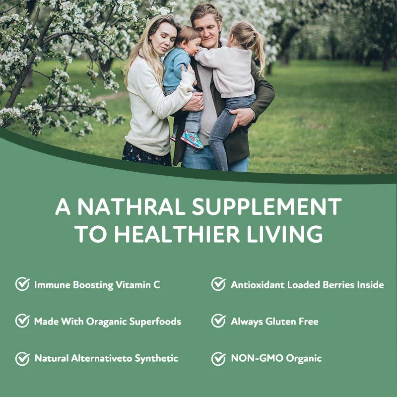 Vitamin C Capsules - Boost Immunity, for Skin, Heart, Teeth Health, Antioxidant, Dietary Supplement