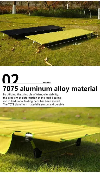 Outdoor Lightweight Folding Bed Portable Camping Bed Simple Military Bed Accompanying Lunch Bed Camping Simple Leisure Bed