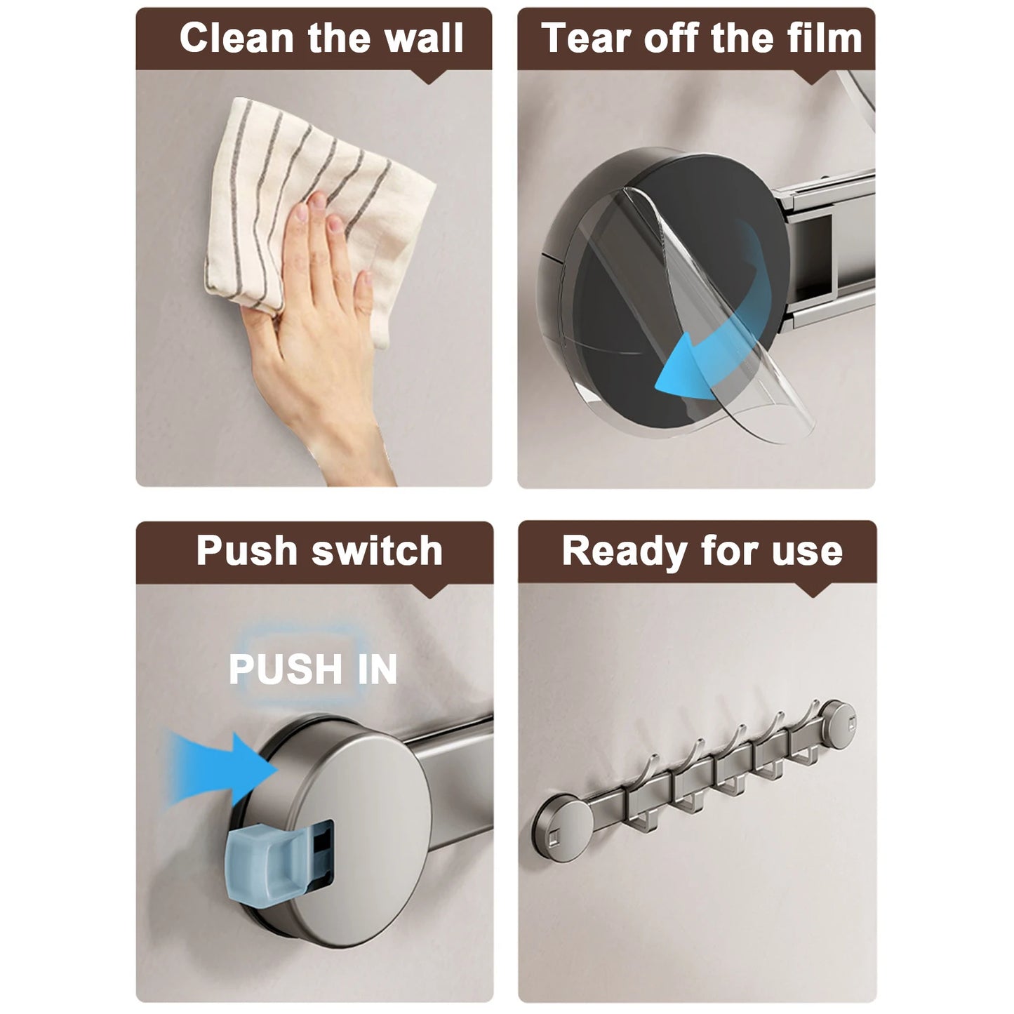 Clothes Hook Bathroom Towel Hanger Hook Wall Hook Adhesive Wall Hook No punching required Hanging Hooks Door Back Clothes Hook