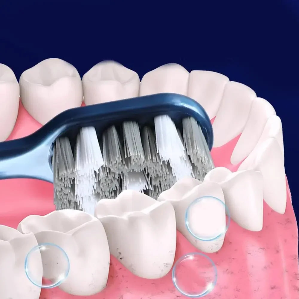 6pcs/pack Hard Bristled Toothbrush Kit Whitening Teeth Toothbrush For Adults Deep Cleaning Oral Care Supplies Family Use