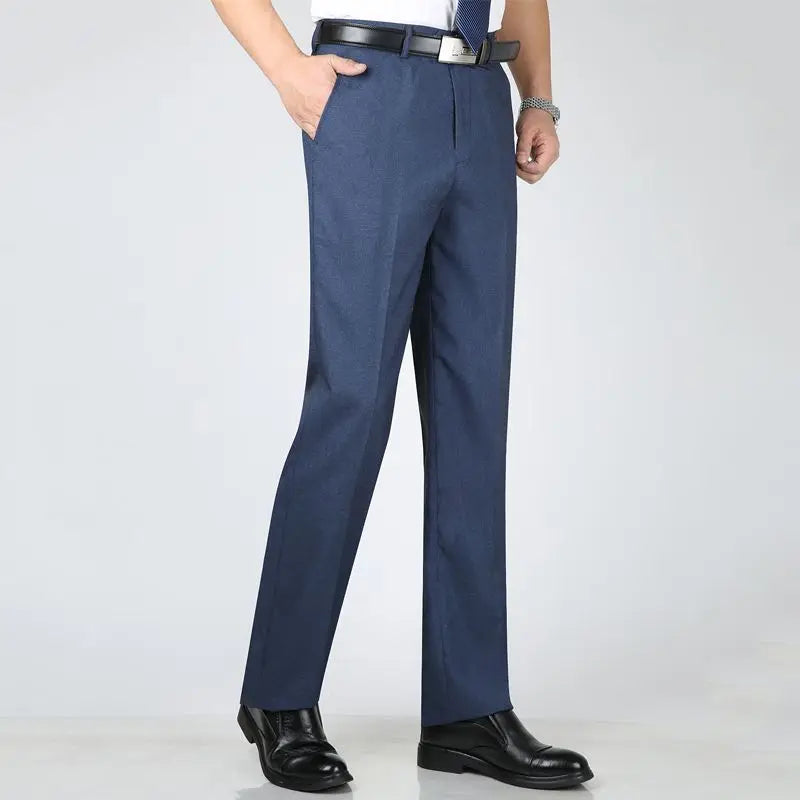 Work Man Suits Pants High Waist Baggy Office Trousers for Men Fluid Draped Wear Anti-wrinkle Chinese Homme Fabric Summer 2024 Up