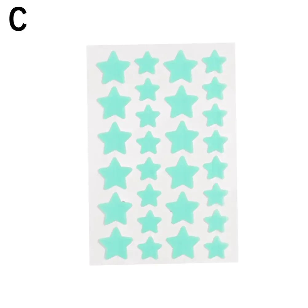 Black Star-Shaped Acne Stickers, Invisible Hydrocolloid Pimple Patches, Blemish Spot Cover Treatment,Skin Care Tool