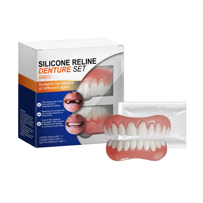 New False Teeth Silicone Upper & Lower Veneers Perfect Laugh Veneers Dentures Paste Fake Teeth Braces Comfortable Teeth