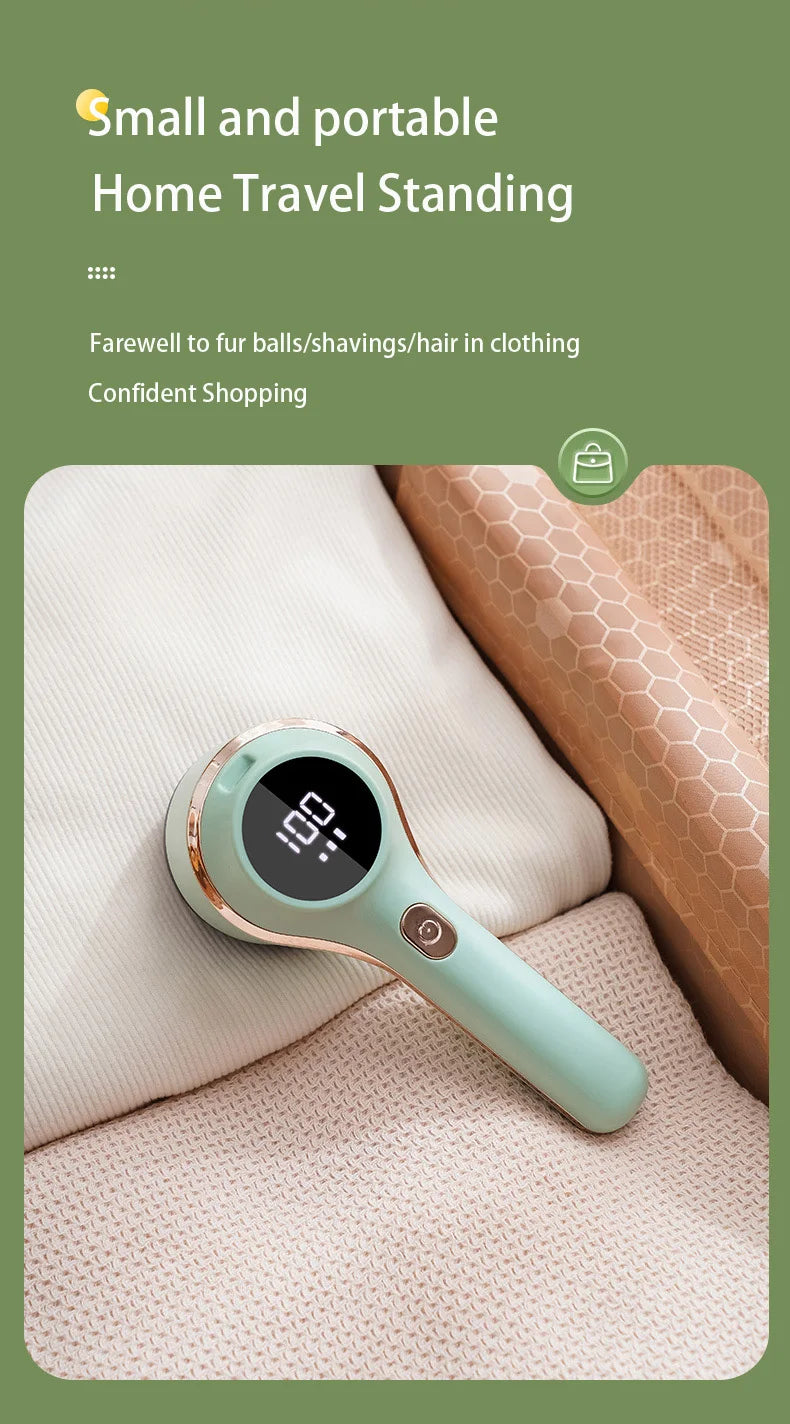 Lint Remover For Clothing Hair Ball Trimmer Fuzz Pellets Clothes Sweater Fabric Shaver with LED Digital Electric Fluff Lint Remo