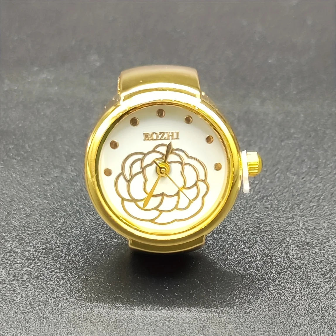 New Ring Watch Women's Retro Rose Gold Mini Finger Watch Student Watch Ring Watch Real Watch Can Watch Time