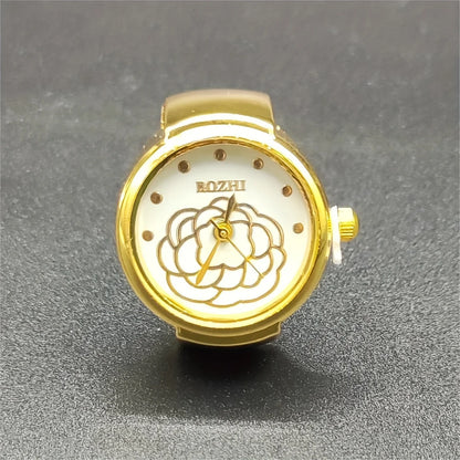 New Ring Watch Women's Retro Rose Gold Mini Finger Watch Student Watch Ring Watch Real Watch Can Watch Time