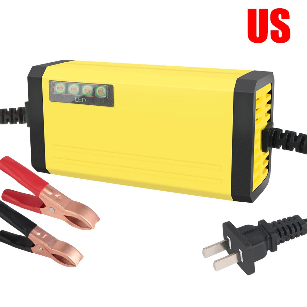 Car Battery Charger 220V Power Puls Repair Charger Moto Truck Battery Charger 12V 2A Wet Dry Lead Acid Battery LED Display