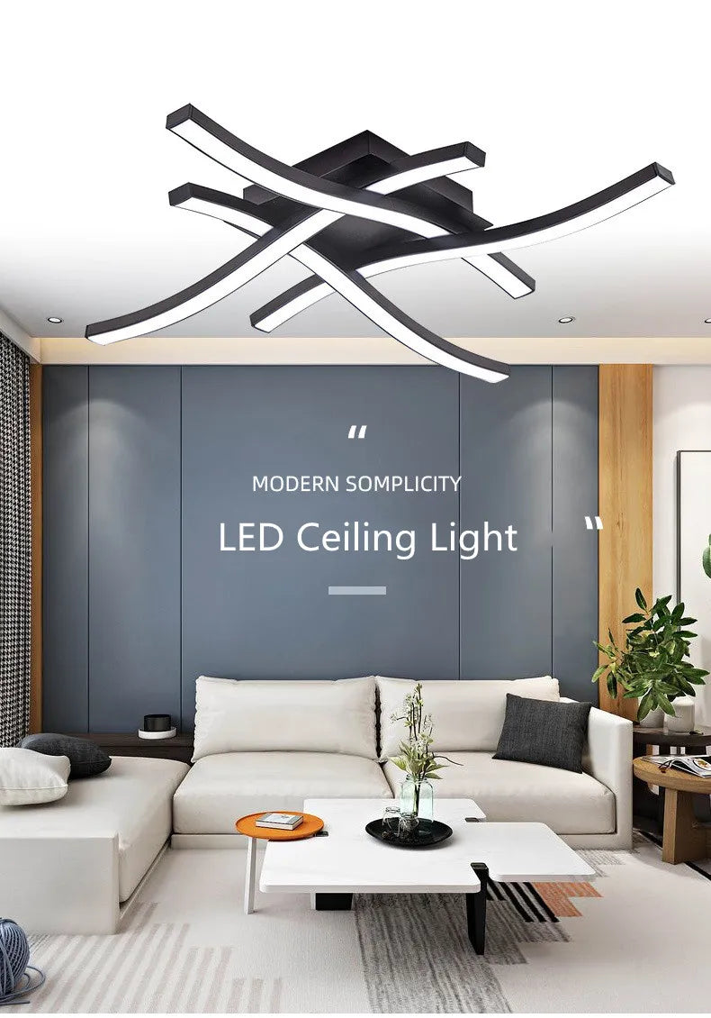 LED Ceiling Light Surface Installation Living Room Lamp Modern Bedroom Kitchen Led Ceiling Light Elegant Curved Ceiling Light