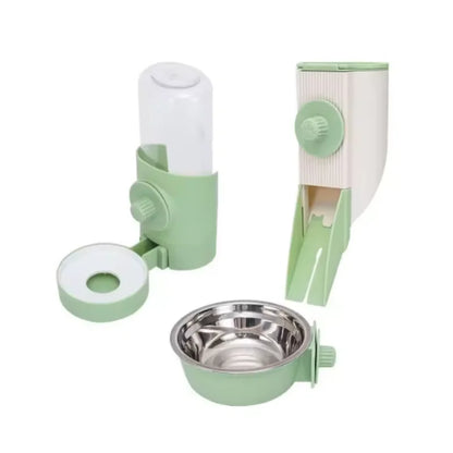 Automatic Pet Feeder with Hanging Bowl Water Bottle Food Container Dispenser for Puppy Cats Rabbit Birds Pet Feeding Product