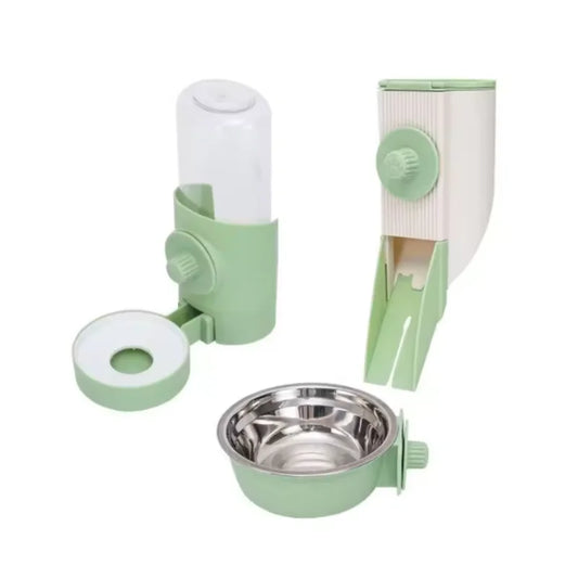 Automatic Pet Feeder with Hanging Bowl Water Bottle Food Container Dispenser for Puppy Cats Rabbit Birds Pet Feeding Product