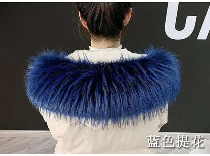 Detachable Faux Fur Collar Extra Large Warm Fake Fur Scarf Wrap Evening Cape For Winter Womens Coat Faux Fur Hood Ttrim Collar
