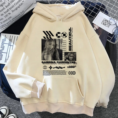 Sabrina Carpenter hoodie casual wear kawaii athleisure printed design girl sweatshirts youthful funny graphic elegant