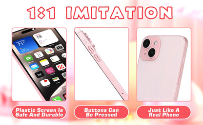 Dummy Fake Phone Model, Looks Like The Real Phone Compatible with Phone 15 Pink, for Cell Phone Store Display