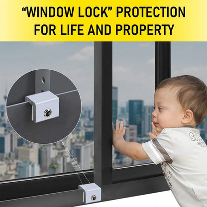 4pcs/set Sliding Window Locks Door Security Locks Window Stopper Window Security Bars with Key Adjustable Windows Security Locks