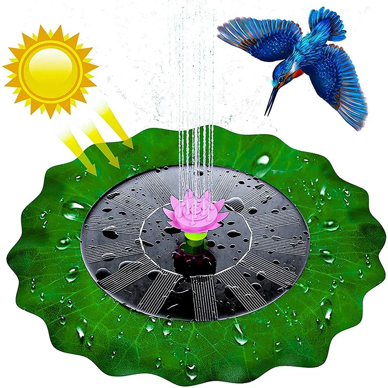1.5W solar fountain, lotus leaf design floating fountain, used for pond, bird bath, outdoor decoration water pump,water fountain