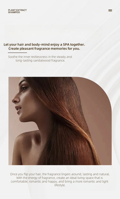 Botanical Shampoo 11 plant extracts nourish hair Elegant Sandalwood Vegan Zen Soft Silky Amino Acids Soft Mild Non-irritating