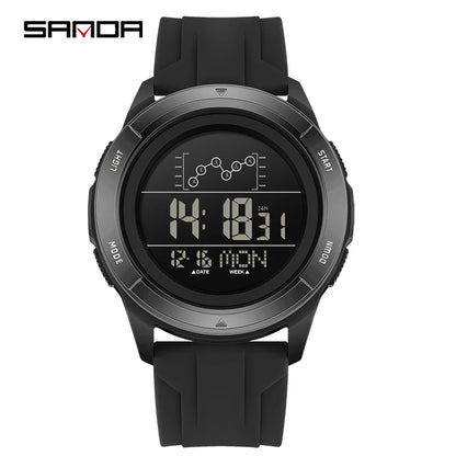 SANDA 2198 Single Monitor Male Student Electronic Watch Multifunctional Waterproof sports Student Electronic Watch 2025