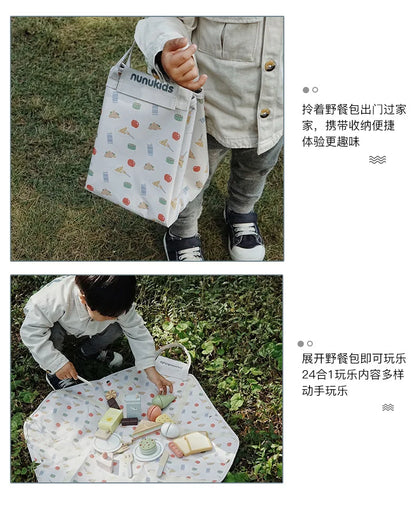 Educational Toys Simulation Medical Tool Medical Storage Bag Nurse Accessories Set Toy Gift for Kids Wooden Pretend Play Doctor