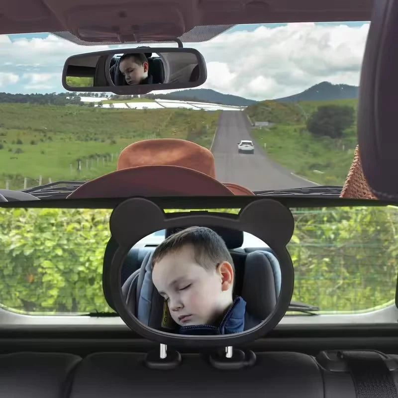 Adjustable Car Rear Seat View Mirror Cartoon Wide View Baby Safety Facing Seat Mirror Universal Shatterproof Car Kids Monitor