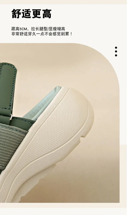 Women's Platform Sport Sandals Summer 2025 Comfortable Woman Shoes Fashionable Beach Green Sandal Black Sandalias De Mujer