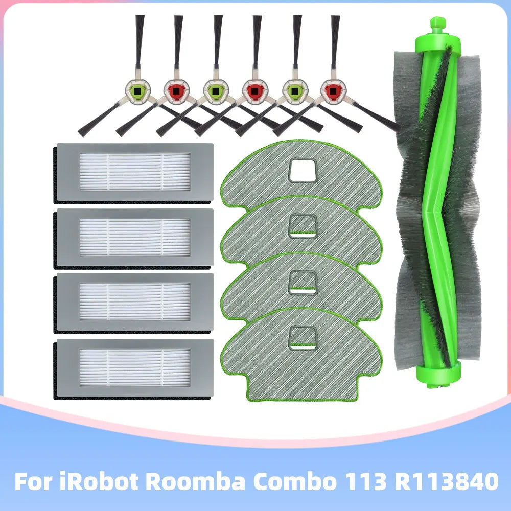 For iRobot Roomba Combo 111 / 113 R113840 Main Side Brush Hepa Filter Mop Cloths Replacement Part Robot Vacuums Accessory