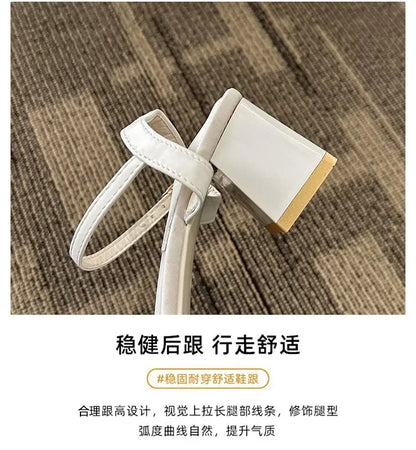 Sandals, 2025 Summer New Fashion Gentle Retro Chunky Non-slip Sandals, A Line with 5cm High Heels Summer Beach Sandals