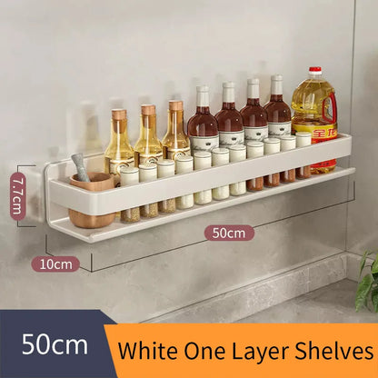 Bathroom Accessories Shelf Organizer Shower Storage Rack Gray Wall Mounted Space Aluminum Toilet Shampoo Holder Shelves 30-50CM