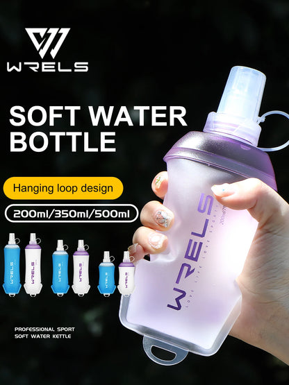 WRELS Foldable Silicone Soft Flask Water Bottle for Outdoor Sport  Running Camping Folding TPU Soft Flask Water Bag BPA Free