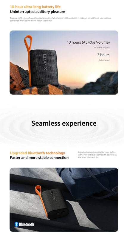 NEW Xiaomi Sound Pocket IP67 Bluetooth 5.4 Portable Speaker TWS Stereo Combo 1000mAh 10-Hour Ultra-Long Battery Life Microphone