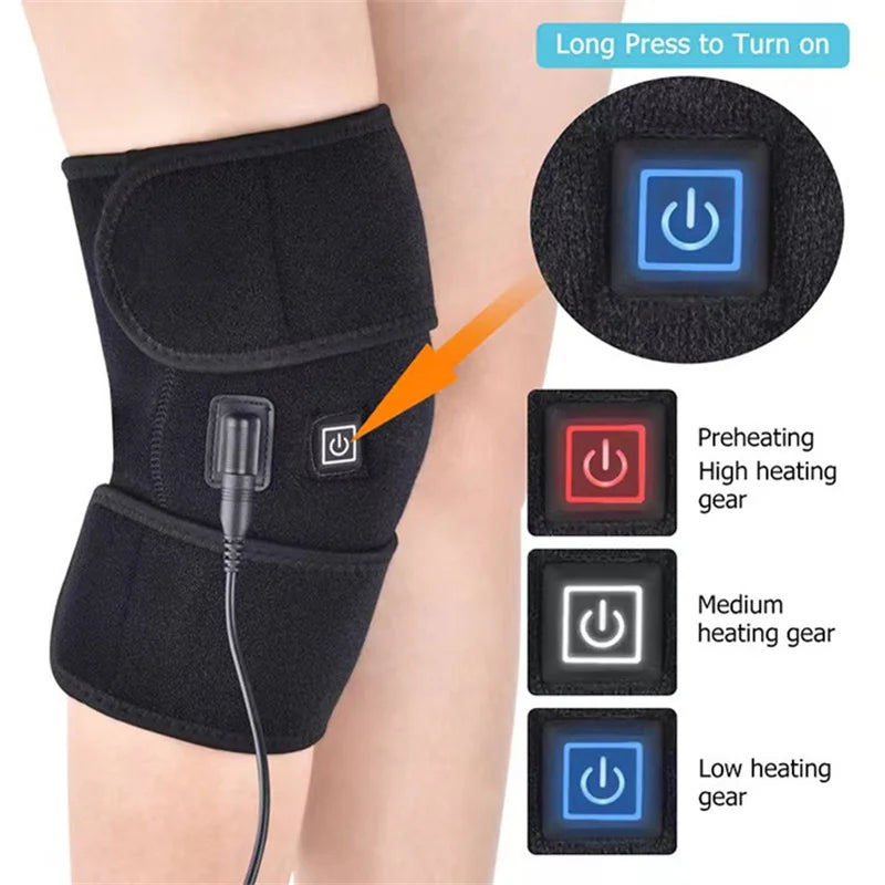 New Electric Heating Knee Pads Relieve Pain Relief Support Brace Therapy Joint Injury Recovery Rehabilitation For Arthritis Leg