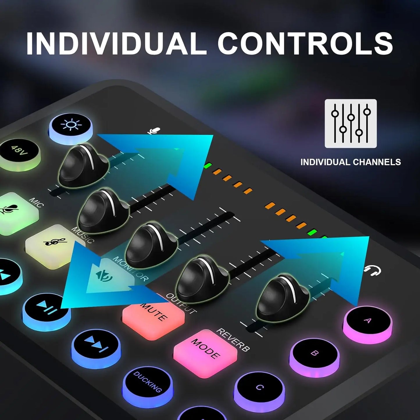 F11 Live Sound Card Streaming 5-Channel Mixer Sound Card Audio for Game Voice Podcast Live Streaming Kit Podcast Accessories Par