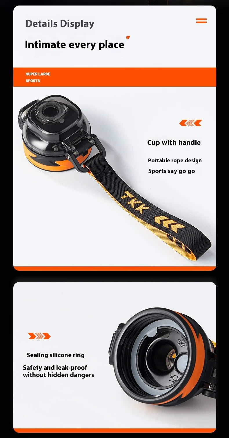 Sports Water Cup  Summer New Product: Large-Capacity Sports Water Cup  Student Straw Cup  One-Click Pop-Up Lid Plastic Cup