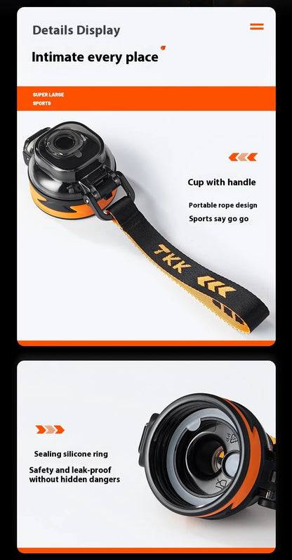 Sports Water Cup  Summer New Product: Large-Capacity Sports Water Cup  Student Straw Cup  One-Click Pop-Up Lid Plastic Cup