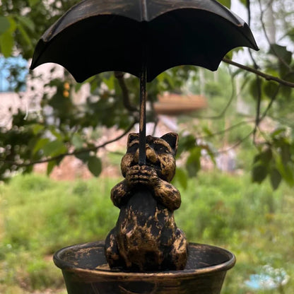 Bird Feeder Water Feeding Tray Umbrella Roof Sturdy Iron Birds Water Station Birdbath for Starlings Bluebirds Yard Gift Trees