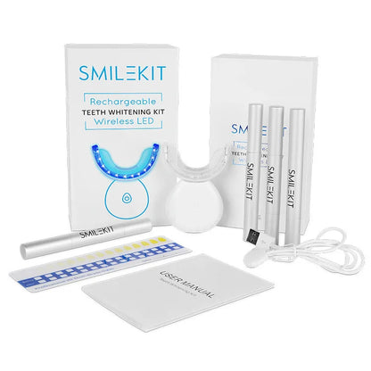 Dental Teeth Whitening Kit Mini 16 LED Cold Light  Tooth Whitener Bleaching Pen Oral Tray Device Set